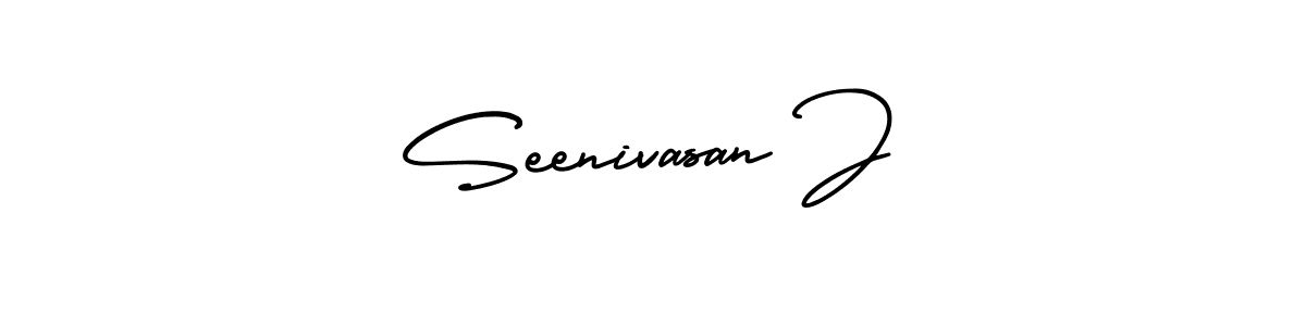 How to make Seenivasan J name signature. Use AmerikaSignatureDemo-Regular style for creating short signs online. This is the latest handwritten sign. Seenivasan J signature style 3 images and pictures png