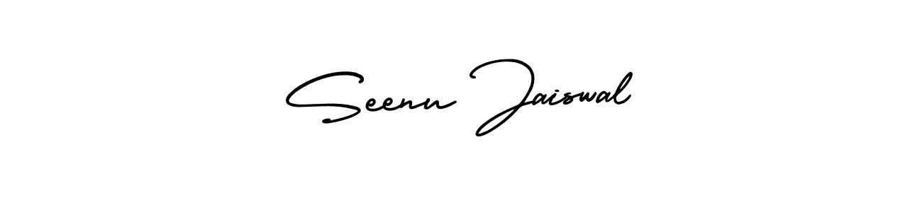 You should practise on your own different ways (AmerikaSignatureDemo-Regular) to write your name (Seenu Jaiswal) in signature. don't let someone else do it for you. Seenu Jaiswal signature style 3 images and pictures png