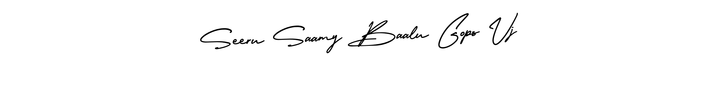 The best way (AmerikaSignatureDemo-Regular) to make a short signature is to pick only two or three words in your name. The name Seeru Saamy Baalu Gops Vj include a total of six letters. For converting this name. Seeru Saamy Baalu Gops Vj signature style 3 images and pictures png