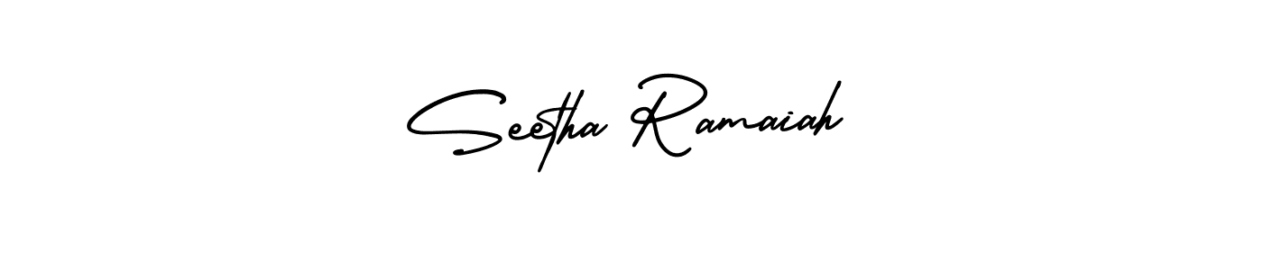 Similarly AmerikaSignatureDemo-Regular is the best handwritten signature design. Signature creator online .You can use it as an online autograph creator for name Seetha Ramaiah. Seetha Ramaiah signature style 3 images and pictures png
