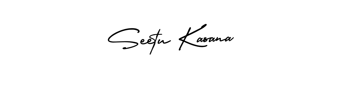 The best way (AmerikaSignatureDemo-Regular) to make a short signature is to pick only two or three words in your name. The name Seetu Kasana include a total of six letters. For converting this name. Seetu Kasana signature style 3 images and pictures png