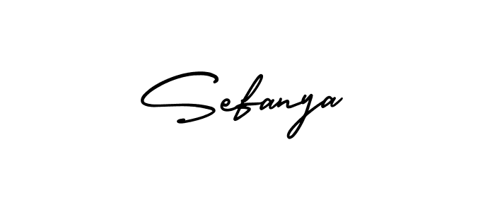 You should practise on your own different ways (AmerikaSignatureDemo-Regular) to write your name (Sefanya) in signature. don't let someone else do it for you. Sefanya signature style 3 images and pictures png