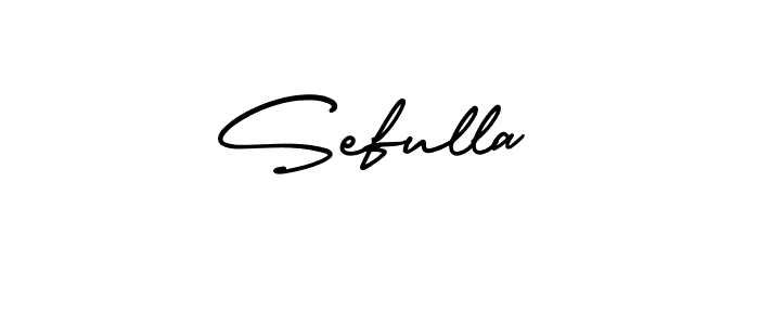 How to make Sefulla name signature. Use AmerikaSignatureDemo-Regular style for creating short signs online. This is the latest handwritten sign. Sefulla signature style 3 images and pictures png