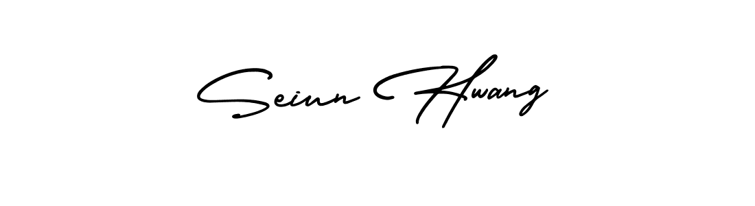 The best way (AmerikaSignatureDemo-Regular) to make a short signature is to pick only two or three words in your name. The name Seiun Hwang include a total of six letters. For converting this name. Seiun Hwang signature style 3 images and pictures png