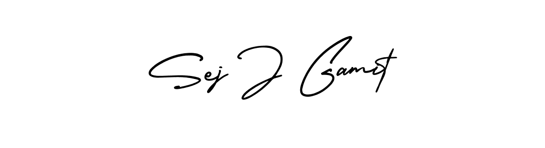 Sej J Gamit stylish signature style. Best Handwritten Sign (AmerikaSignatureDemo-Regular) for my name. Handwritten Signature Collection Ideas for my name Sej J Gamit. Sej J Gamit signature style 3 images and pictures png