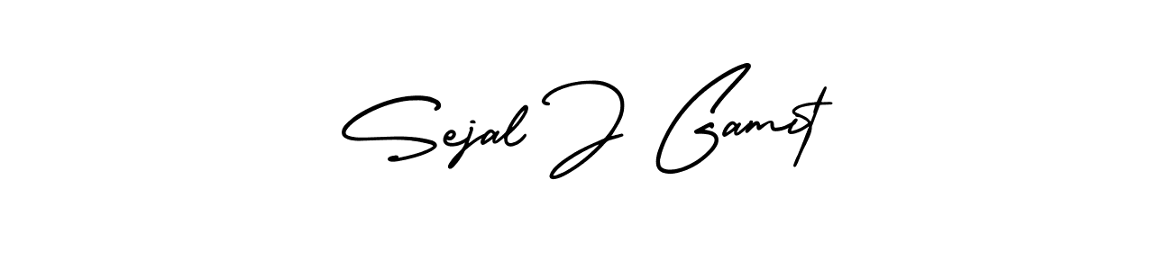 Design your own signature with our free online signature maker. With this signature software, you can create a handwritten (AmerikaSignatureDemo-Regular) signature for name Sejal J Gamit. Sejal J Gamit signature style 3 images and pictures png