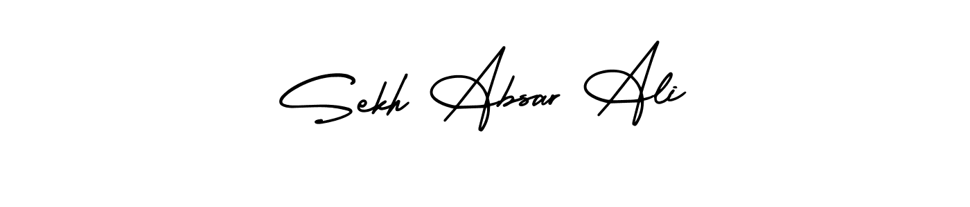 You should practise on your own different ways (AmerikaSignatureDemo-Regular) to write your name (Sekh Absar Ali) in signature. don't let someone else do it for you. Sekh Absar Ali signature style 3 images and pictures png