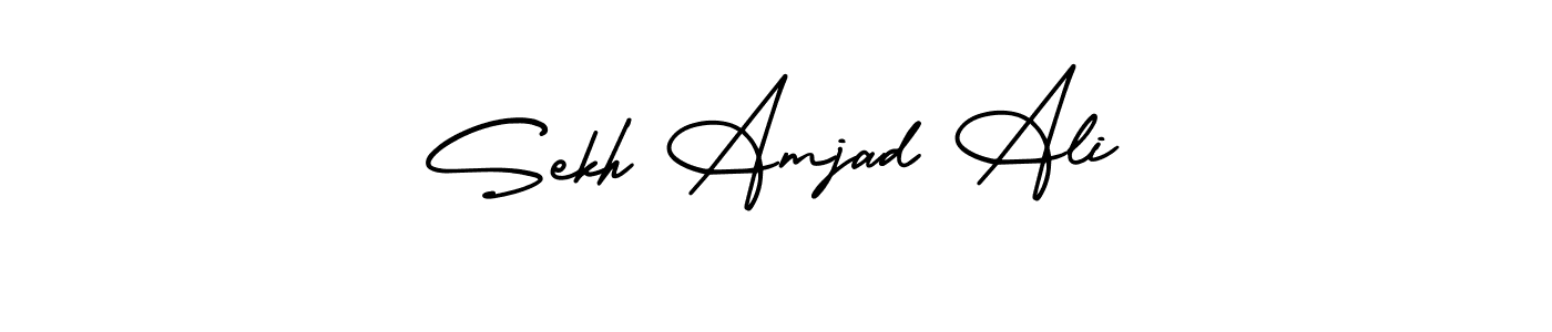 How to make Sekh Amjad Ali name signature. Use AmerikaSignatureDemo-Regular style for creating short signs online. This is the latest handwritten sign. Sekh Amjad Ali signature style 3 images and pictures png