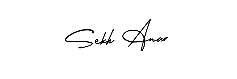 The best way (AmerikaSignatureDemo-Regular) to make a short signature is to pick only two or three words in your name. The name Sekh Anar include a total of six letters. For converting this name. Sekh Anar signature style 3 images and pictures png