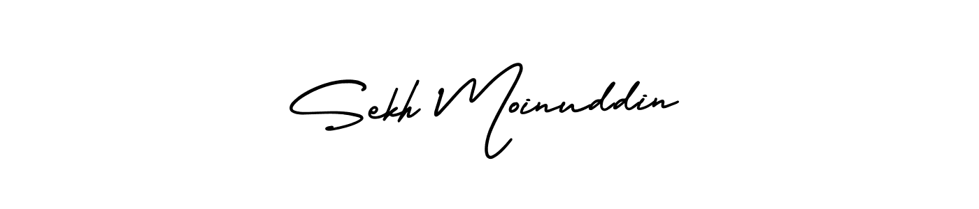 How to make Sekh Moinuddin name signature. Use AmerikaSignatureDemo-Regular style for creating short signs online. This is the latest handwritten sign. Sekh Moinuddin signature style 3 images and pictures png