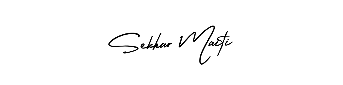 The best way (AmerikaSignatureDemo-Regular) to make a short signature is to pick only two or three words in your name. The name Sekhar Maiti include a total of six letters. For converting this name. Sekhar Maiti signature style 3 images and pictures png
