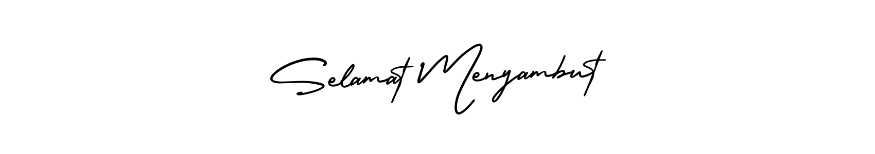 Check out images of Autograph of Selamat Menyambut name. Actor Selamat Menyambut Signature Style. AmerikaSignatureDemo-Regular is a professional sign style online. Selamat Menyambut signature style 3 images and pictures png