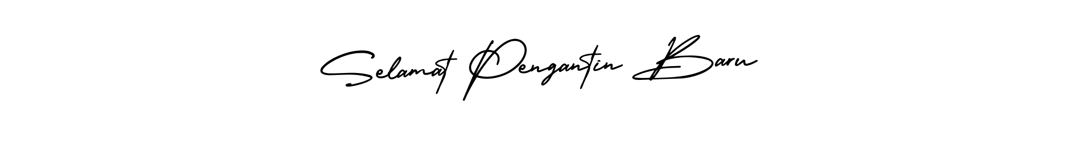 The best way (AmerikaSignatureDemo-Regular) to make a short signature is to pick only two or three words in your name. The name Selamat Pengantin Baru include a total of six letters. For converting this name. Selamat Pengantin Baru signature style 3 images and pictures png
