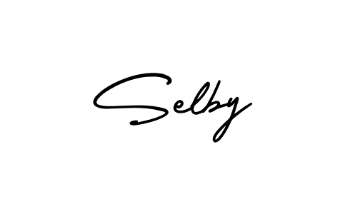 You should practise on your own different ways (AmerikaSignatureDemo-Regular) to write your name (Selby) in signature. don't let someone else do it for you. Selby signature style 3 images and pictures png