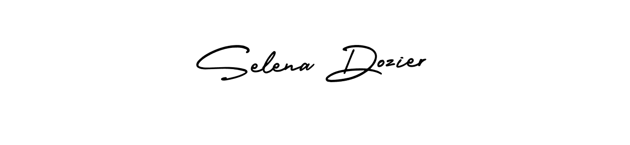 You should practise on your own different ways (AmerikaSignatureDemo-Regular) to write your name (Selena Dozier) in signature. don't let someone else do it for you. Selena Dozier signature style 3 images and pictures png