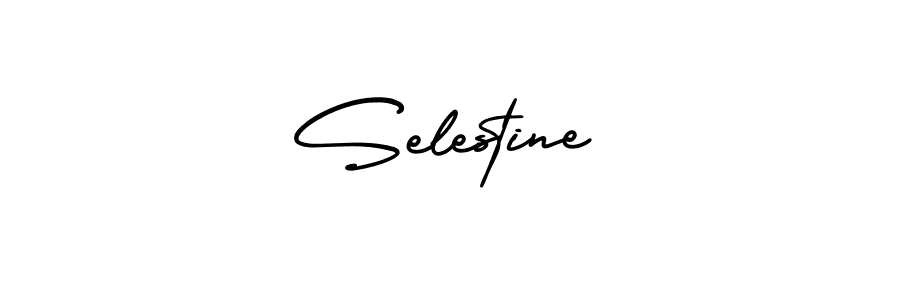 if you are searching for the best signature style for your name Selestine. so please give up your signature search. here we have designed multiple signature styles  using AmerikaSignatureDemo-Regular. Selestine signature style 3 images and pictures png