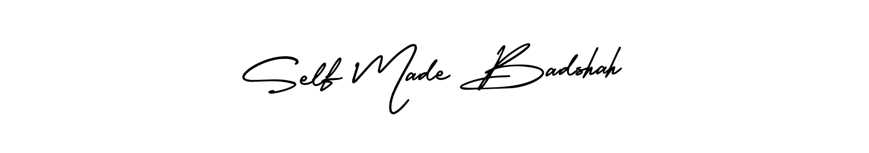 You should practise on your own different ways (AmerikaSignatureDemo-Regular) to write your name (Self Made Badshah) in signature. don't let someone else do it for you. Self Made Badshah signature style 3 images and pictures png