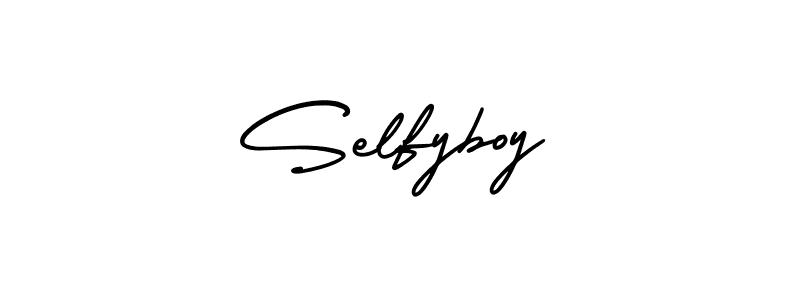 The best way (AmerikaSignatureDemo-Regular) to make a short signature is to pick only two or three words in your name. The name Selfyboy include a total of six letters. For converting this name. Selfyboy signature style 3 images and pictures png