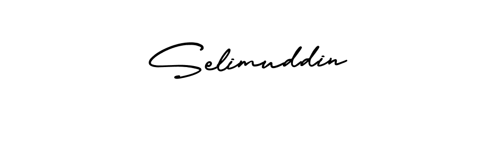 The best way (AmerikaSignatureDemo-Regular) to make a short signature is to pick only two or three words in your name. The name Selimuddin include a total of six letters. For converting this name. Selimuddin signature style 3 images and pictures png