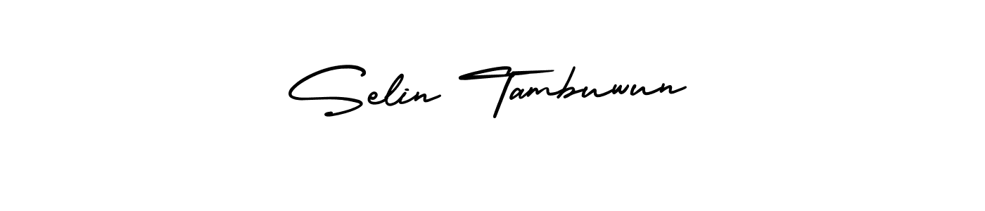 Create a beautiful signature design for name Selin Tambuwun. With this signature (AmerikaSignatureDemo-Regular) fonts, you can make a handwritten signature for free. Selin Tambuwun signature style 3 images and pictures png