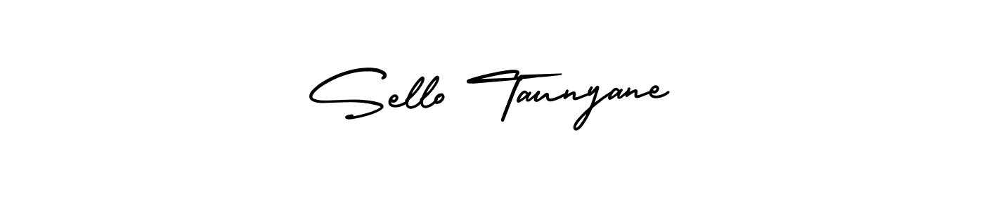 It looks lik you need a new signature style for name Sello Taunyane. Design unique handwritten (AmerikaSignatureDemo-Regular) signature with our free signature maker in just a few clicks. Sello Taunyane signature style 3 images and pictures png