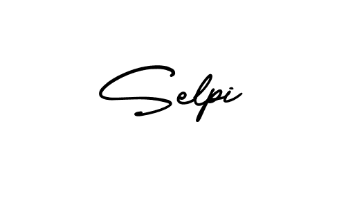 How to Draw Selpi signature style? AmerikaSignatureDemo-Regular is a latest design signature styles for name Selpi. Selpi signature style 3 images and pictures png