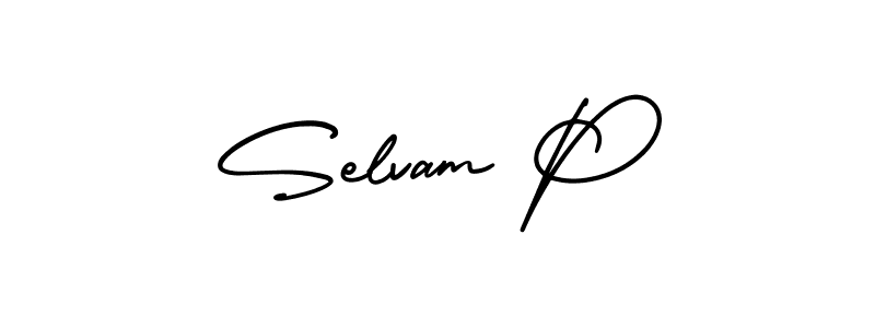 This is the best signature style for the Selvam P name. Also you like these signature font (AmerikaSignatureDemo-Regular). Mix name signature. Selvam P signature style 3 images and pictures png