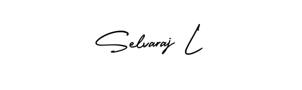 How to make Selvaraj L name signature. Use AmerikaSignatureDemo-Regular style for creating short signs online. This is the latest handwritten sign. Selvaraj L signature style 3 images and pictures png