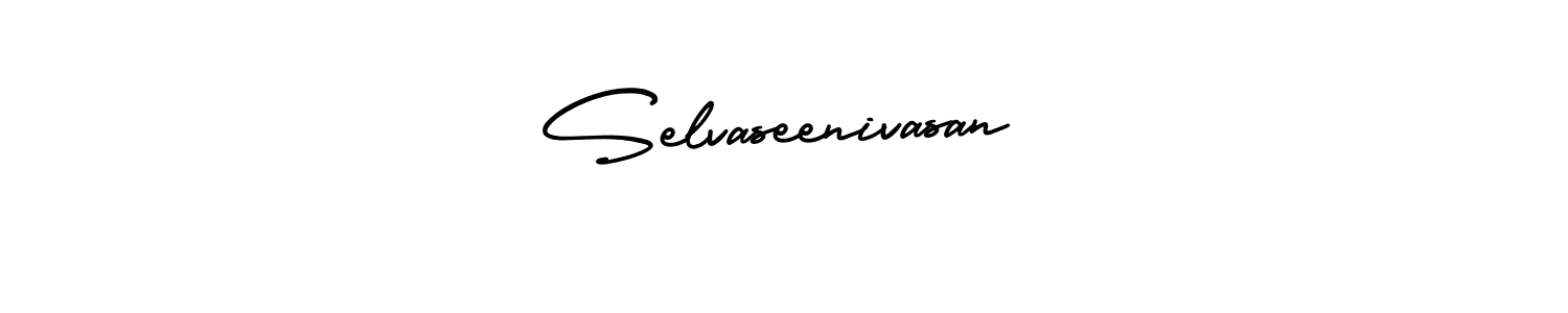 The best way (AmerikaSignatureDemo-Regular) to make a short signature is to pick only two or three words in your name. The name Selvaseenivasan include a total of six letters. For converting this name. Selvaseenivasan signature style 3 images and pictures png