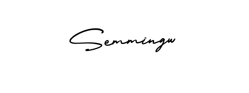 Semmingw stylish signature style. Best Handwritten Sign (AmerikaSignatureDemo-Regular) for my name. Handwritten Signature Collection Ideas for my name Semmingw. Semmingw signature style 3 images and pictures png