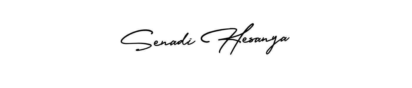 Make a beautiful signature design for name Senadi Hesanya. With this signature (AmerikaSignatureDemo-Regular) style, you can create a handwritten signature for free. Senadi Hesanya signature style 3 images and pictures png