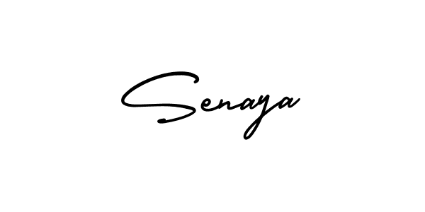 The best way (AmerikaSignatureDemo-Regular) to make a short signature is to pick only two or three words in your name. The name Senaya include a total of six letters. For converting this name. Senaya signature style 3 images and pictures png