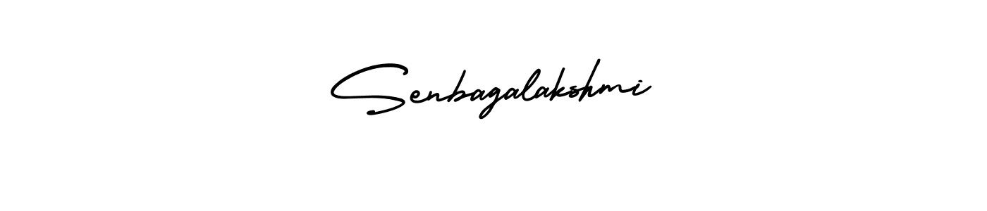 You should practise on your own different ways (AmerikaSignatureDemo-Regular) to write your name (Senbagalakshmi) in signature. don't let someone else do it for you. Senbagalakshmi signature style 3 images and pictures png