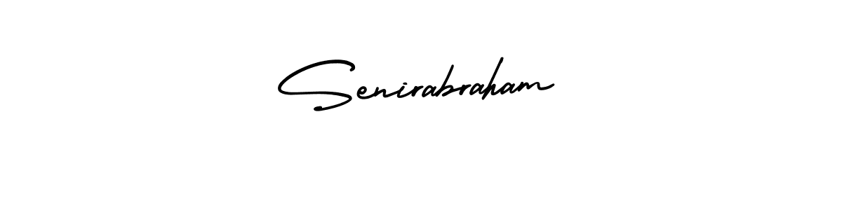 How to make Senirabraham name signature. Use AmerikaSignatureDemo-Regular style for creating short signs online. This is the latest handwritten sign. Senirabraham signature style 3 images and pictures png