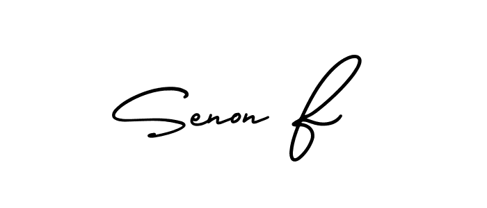 You should practise on your own different ways (AmerikaSignatureDemo-Regular) to write your name (Senon F) in signature. don't let someone else do it for you. Senon F signature style 3 images and pictures png