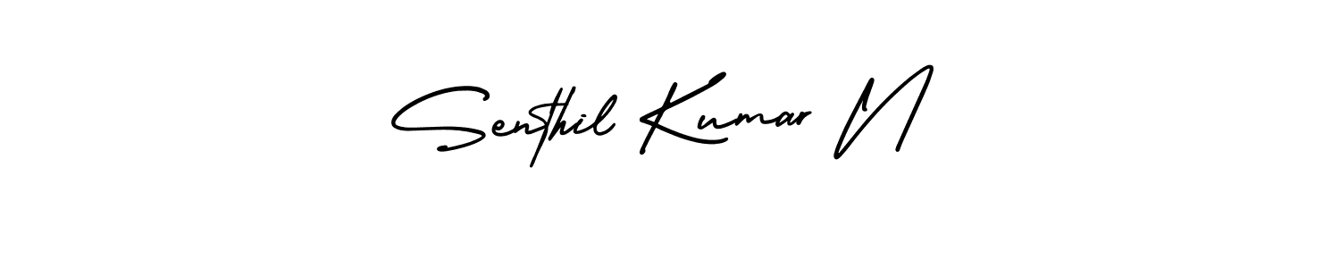 Design your own signature with our free online signature maker. With this signature software, you can create a handwritten (AmerikaSignatureDemo-Regular) signature for name Senthil Kumar N. Senthil Kumar N signature style 3 images and pictures png