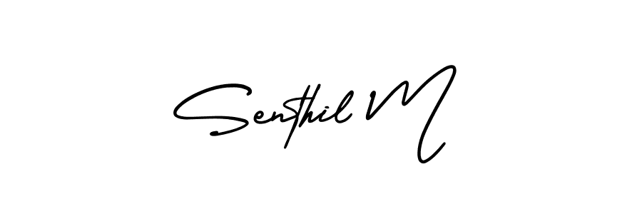 How to Draw Senthil M signature style? AmerikaSignatureDemo-Regular is a latest design signature styles for name Senthil M. Senthil M signature style 3 images and pictures png