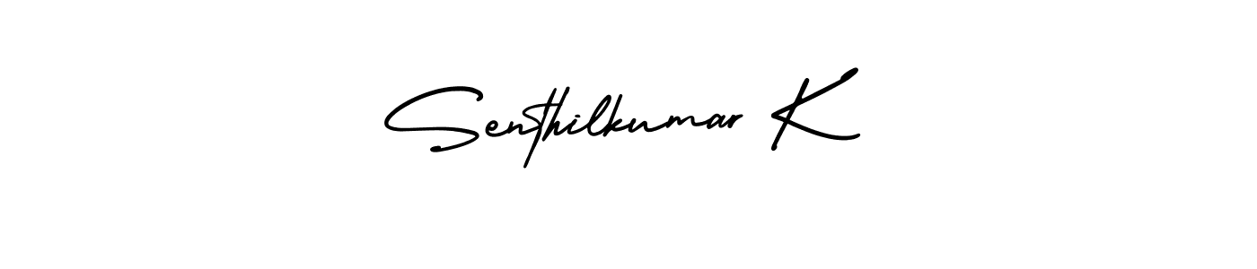 How to make Senthilkumar K signature? AmerikaSignatureDemo-Regular is a professional autograph style. Create handwritten signature for Senthilkumar K name. Senthilkumar K signature style 3 images and pictures png