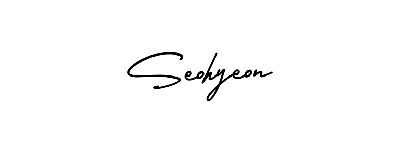 The best way (AmerikaSignatureDemo-Regular) to make a short signature is to pick only two or three words in your name. The name Seohyeon include a total of six letters. For converting this name. Seohyeon signature style 3 images and pictures png