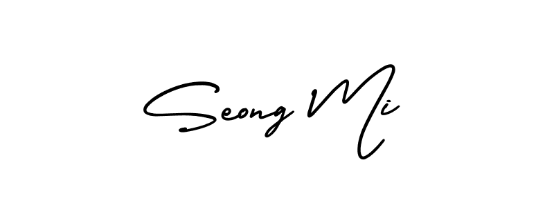 How to make Seong Mi name signature. Use AmerikaSignatureDemo-Regular style for creating short signs online. This is the latest handwritten sign. Seong Mi signature style 3 images and pictures png