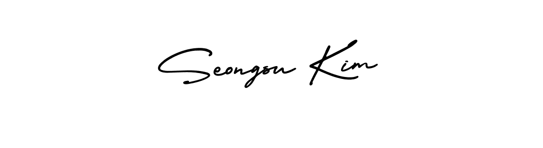 Also You can easily find your signature by using the search form. We will create Seongsu Kim name handwritten signature images for you free of cost using AmerikaSignatureDemo-Regular sign style. Seongsu Kim signature style 3 images and pictures png