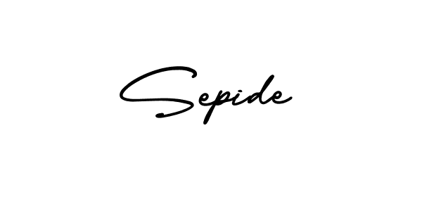 You should practise on your own different ways (AmerikaSignatureDemo-Regular) to write your name (Sepide) in signature. don't let someone else do it for you. Sepide signature style 3 images and pictures png