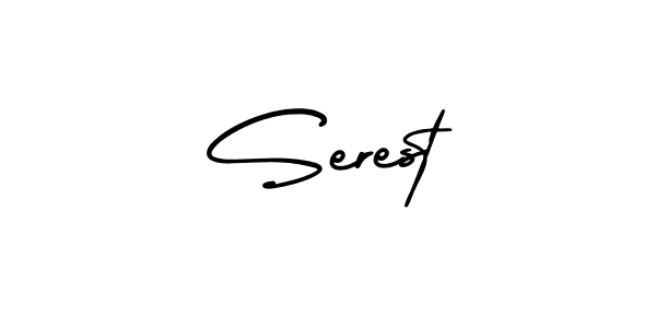 You should practise on your own different ways (AmerikaSignatureDemo-Regular) to write your name (Serest) in signature. don't let someone else do it for you. Serest signature style 3 images and pictures png