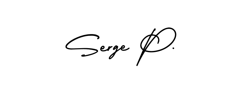 The best way (AmerikaSignatureDemo-Regular) to make a short signature is to pick only two or three words in your name. The name Serge P. include a total of six letters. For converting this name. Serge P. signature style 3 images and pictures png