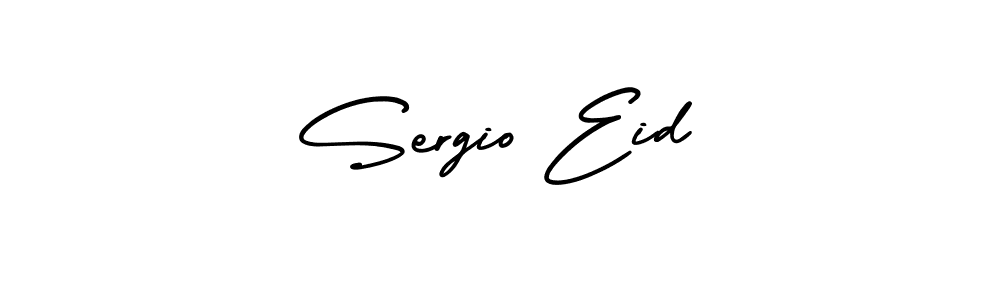 You should practise on your own different ways (AmerikaSignatureDemo-Regular) to write your name (Sergio Eid) in signature. don't let someone else do it for you. Sergio Eid signature style 3 images and pictures png