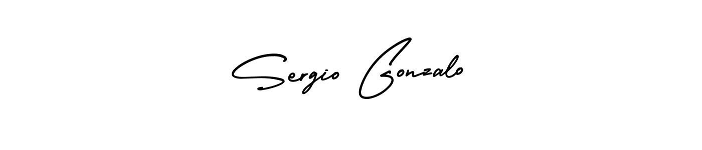 The best way (AmerikaSignatureDemo-Regular) to make a short signature is to pick only two or three words in your name. The name Sergio Gonzalo include a total of six letters. For converting this name. Sergio Gonzalo signature style 3 images and pictures png