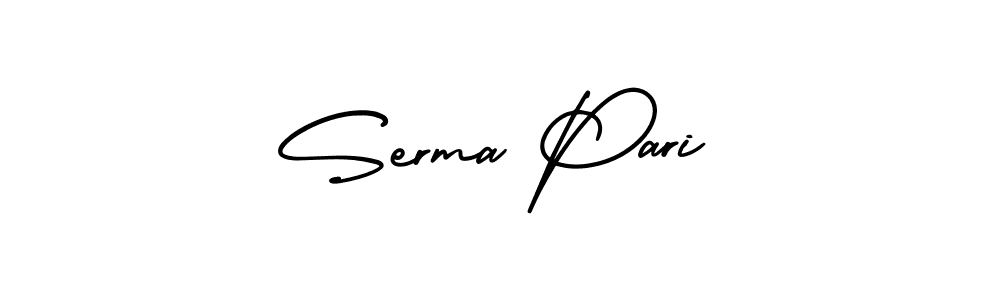 Check out images of Autograph of Serma Pari name. Actor Serma Pari Signature Style. AmerikaSignatureDemo-Regular is a professional sign style online. Serma Pari signature style 3 images and pictures png