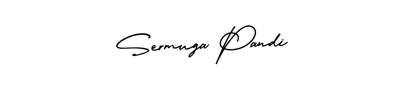 How to make Sermuga Pandi name signature. Use AmerikaSignatureDemo-Regular style for creating short signs online. This is the latest handwritten sign. Sermuga Pandi signature style 3 images and pictures png