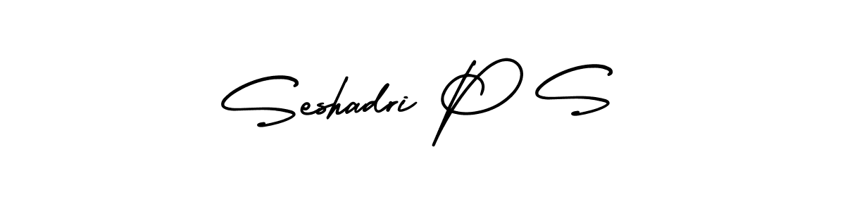 This is the best signature style for the Seshadri P S name. Also you like these signature font (AmerikaSignatureDemo-Regular). Mix name signature. Seshadri P S signature style 3 images and pictures png