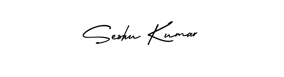 You should practise on your own different ways (AmerikaSignatureDemo-Regular) to write your name (Seshu Kumar) in signature. don't let someone else do it for you. Seshu Kumar signature style 3 images and pictures png